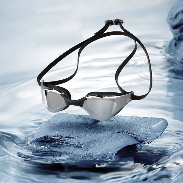 Óculos de natação de phmax banhado prateado anti-capa anti-ultravioleta unissex adulto raça óculos de natação sem vazamento para mulheres adultas 240422