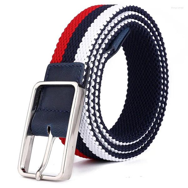 Cintos 2024 homens mulheres quatro estações tendem a elástica cinturão da moda Fashion Pin Buckle Knitting Student e Acessórios de Jeans 3Color