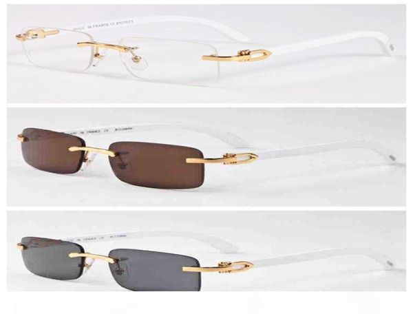 2020 Neue Modes Bambusholz hölzelfreie Sonnenbrille Männer weiße Büffelhornbrillen Frauen Herren Sport Sonnenbrille mit Box Hülle Lunettes7485048