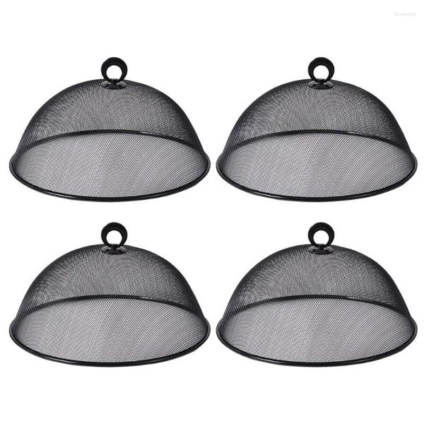 Set di stoviglie da 4 pezzi Copertura in acciaio inossidabile Copertina di tenda per la polvere Mesh per all'aperto fuori cucina cucina protettore interno