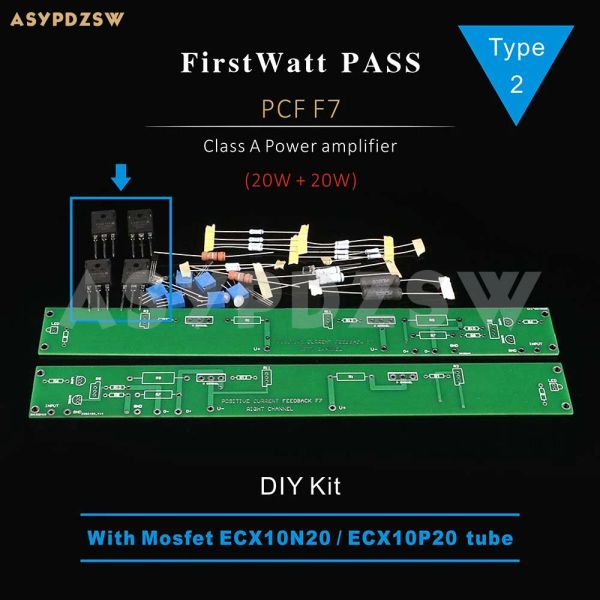 Amplificador 1 par estéreo FirstWatt Pass PCF F7 Positivo Feedback atual Classe A DIY KIT DIY 20W+20W