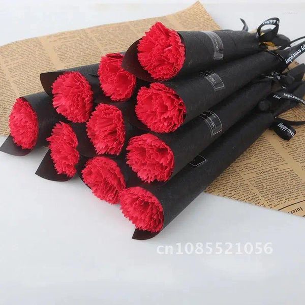 Flores decorativas do dia dos namorados namorada namorada artificial decoração de casamento 10pcs Soop Rose Mothers Decor