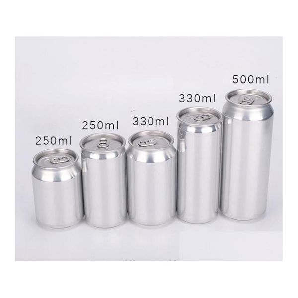 Verpackung des Glas Großhandel 250ml 8oz Aluminiumzinn Dosen Kunststoff PET PET Getränk Flasche PL Ring Leek Slim Standard Soda Bier Easy Open End DHL9X