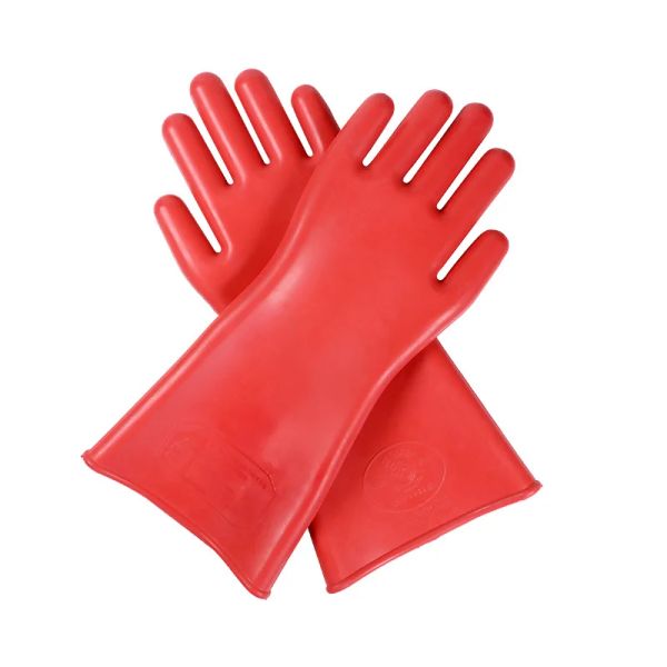 Перчатки 12 кВ резиновая электрическая перчатка 1 Пара антиэлектричество защищает профессиональные электрические изоляционные перчатки высокого напряжения