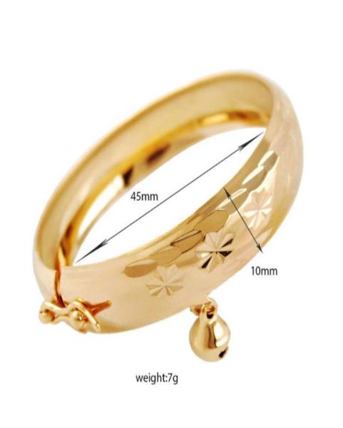 Charm Bracelets 1PC Baby Handring Stylish Imitation Gold Armband Delikate Vollmond Segen cool mit Bell für Kinder