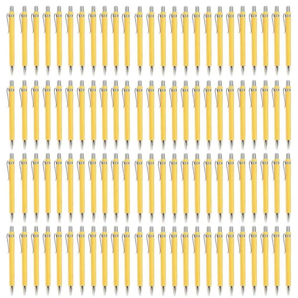 100pcs de bambu caneta de bambu de bambu caneta de madeira de 1,0 mm de ponta de bala de caneta de caneta de caneta de caneta de caneta de caneta
