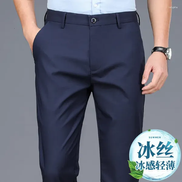 Calças masculinas Primavera Summer Summer Casual Office Terne Korean Slim Slim Fit Men Clothing Y2K Work Wear