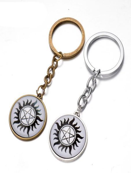 Supernatural Series Keychain Dean Winchester Yıldız Kolye Alaşım Anahtar Yüzüğü Hayranlar için Souvenir Hediye Film Keying Mewelry5062631
