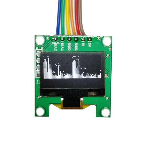 Amplificador de 0,96 polegadas OLED Spectrum Spectrum Música Analisador Analisador de Analisador Indicador de Audio Indicador de Ritmo Vu Medidor Vu Meter