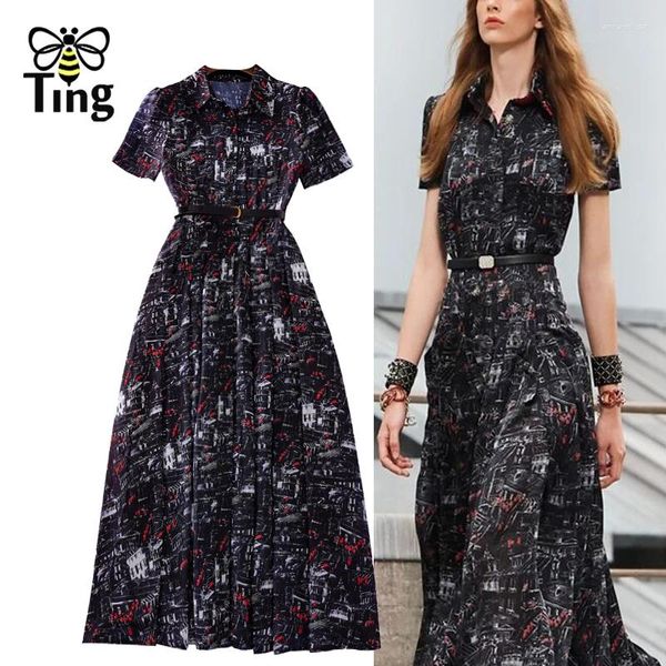 Vestidos de festa Tingfly Women Design Fashion Floral UP UP CELEBRIDADE ELEGENTE MIDI LONGO DINAMENTO LONGO DOMING AMO