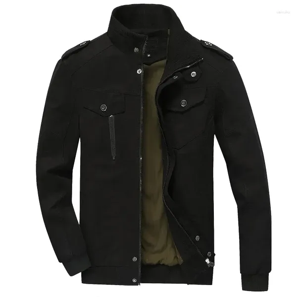 Jackets masculinos macacão preto homens jaqueta bombardeira de manga longa vôo de outono de algodão casual masculino plus size coat boys tops 5xl 6xl