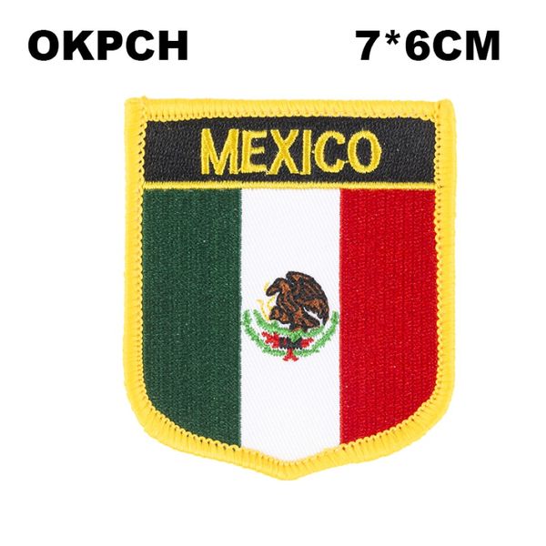 Мексика флаг вышивки железо на патч-вышивании значков для одежды PT0134-S 321G