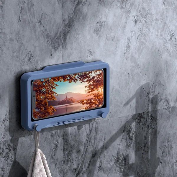 Set di accessori per il bagno 1 % Box di protezione del cellulare impermeabile senza perforare la doccia a rotazione a 360 ° e la visione del dramma