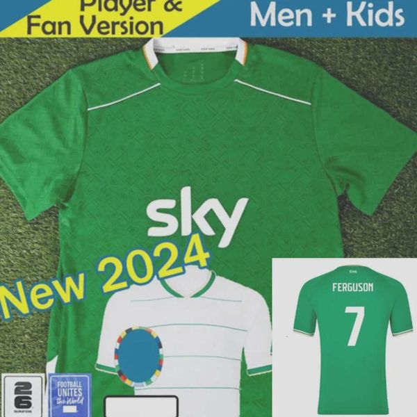 24 İrlanda Ev Yeşil Futbol Forması Kiti Doherty Duffy 23 24 Milli Takım Beyaz Tops Tee Egan Brady Keane Hendrick McClean Futbol Gömlek Erkekler Çocuk Üniforma Ferguson