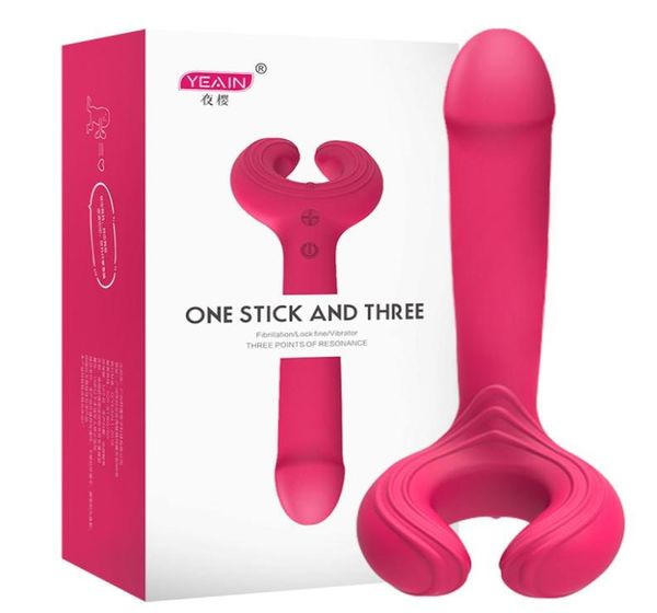 Masturbazione maschile e femminile in plastica alluclusive 3 fork vibratore giocattoli sessuali per adulti1586008