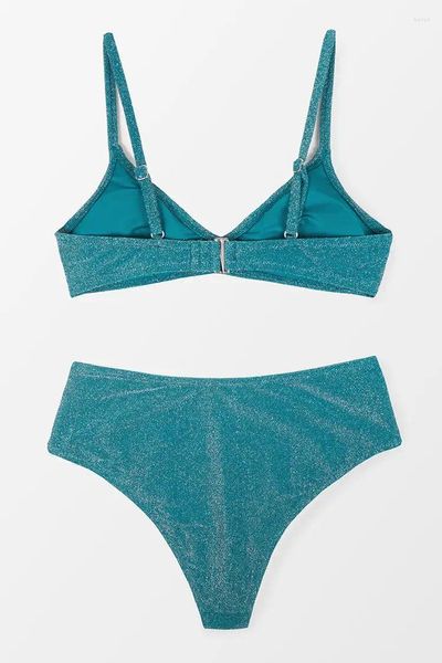 Biquíni do gancho de banho de banho feminina feminino Conjunto de biquíni para mulheres Summer 2 PCs Ternos de banho Férias no estilo de praia sexy / biquini moda 2024