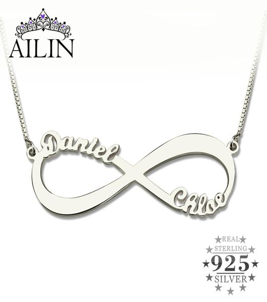 Ailin Personalized Infinity Necklace Twame Necklace Silver Infinity Nome Collana Love non ha fine Gioielli Gioielli Gioielli NAMBINI J8494380