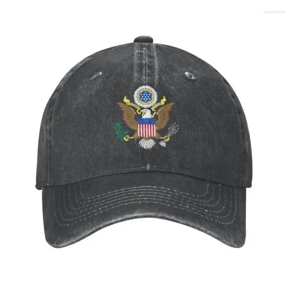 Caps de bola Algodão personalizado Grande selo do boné de beisebol dos Estados Unidos para homens Mulheres Sports de chapéu de pai ajustável