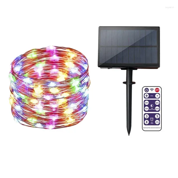 Saiten Solar Outdoor Lichter Girlande LED Fairy Light Fernbedienung Kupferdraht Weihnachtsschmuck Hochzeitsfeier Jahr Dekor Dekor