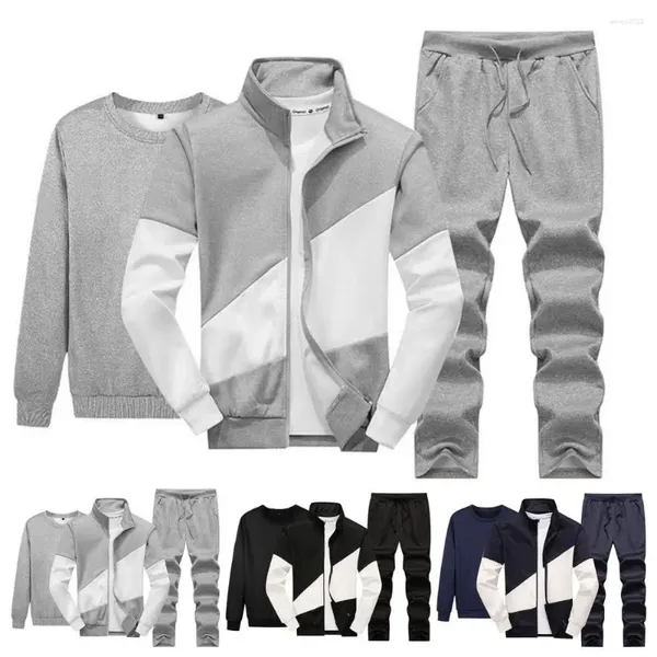 Men's Tracksuits Men Fitness Suit Fitness Sports Sports Sweat Sweat Sweatsable Sportswear Kit com jaqueta colorida Contraste o