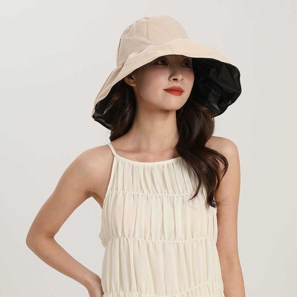 Big Hunded Sun Hat for Women Spring ed estate versione coreana Fisherman Trendy Blocking Face