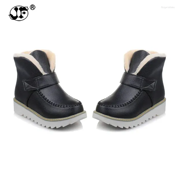 Botas neve plus size 34-44 2024 plataforma feminina sapatos de inverno laços à prova d'água de tornozelo up gh89j