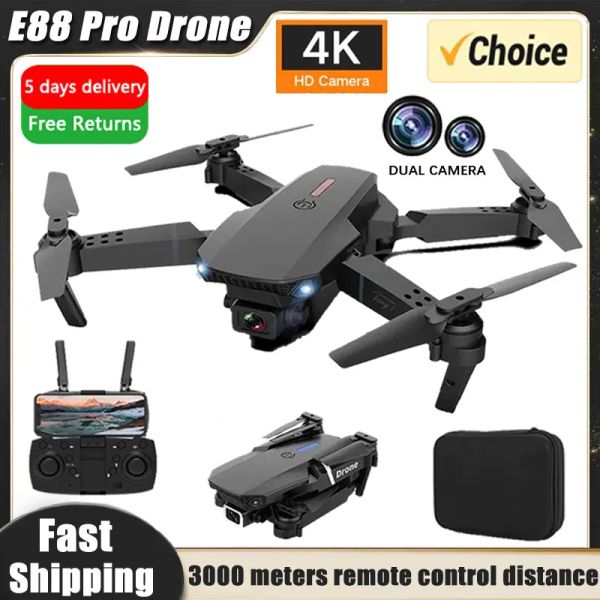 NUOVO E88PRO RC Drone 4K Professore con angolo largo 1080p Dual HD Doppio HD Fampella RC Elicotteri Wifi FPV Hold Apron