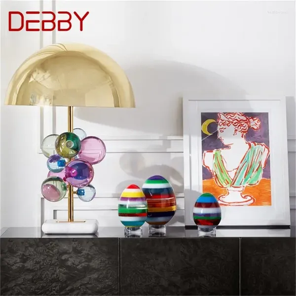 Lampade da tavolo Debby Lampada moderna Destina a LED Crystal Light Base Marble Base Creative Design decorativo per la camera da letto Office soggiorno