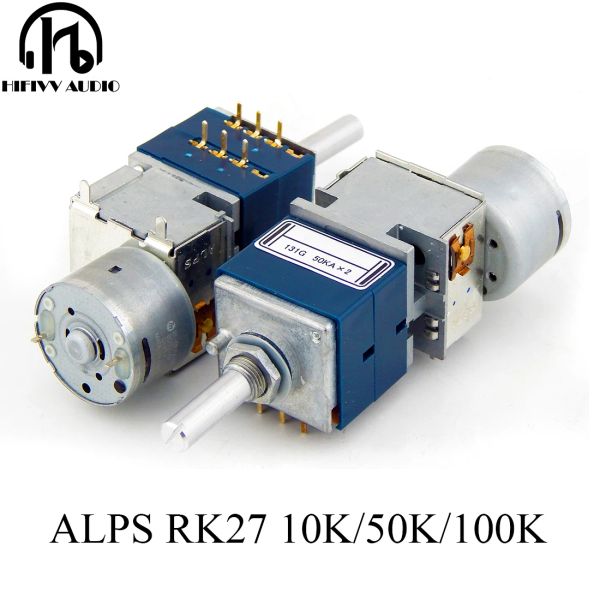 Amplificador original Japão Alps Rk27 Tipo de motor de potenciômetro de motor para hifi kits DIY de amplificador de áudio estéreo HiFi 10k 50k 100k