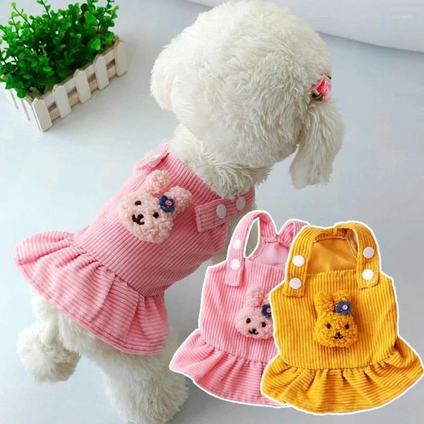 Vestuário de vestuário de vestido de cachorro roupas de estimação de pet strap sweet dress spenders saia animais de estimação filho