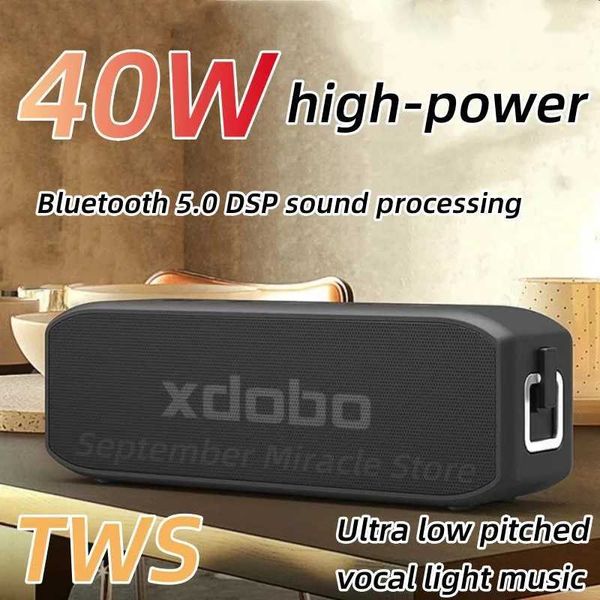 Alto-falantes portáteis xdobo asa 2020 tws 40w de alta potência de áudio bluetooth alto-falante bt5.0 subwoofer type-c USB DSP SoundBar Subwoofer System J240505