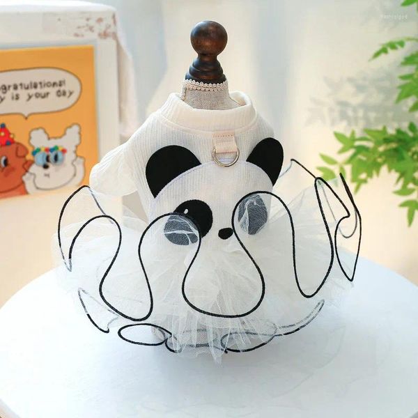 Abbigliamento per cani Cartoon Panda Abito Mesh Abiti Bianco Scolle Tutu Galli di. Cani Cagno