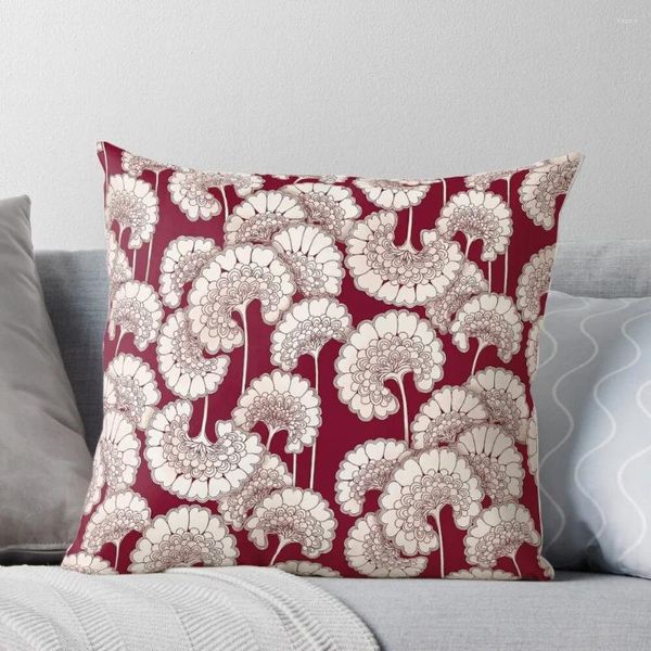 Pillow Florence Broadhurst Inspired Design - Red Throw Christmas Supplies Brophase