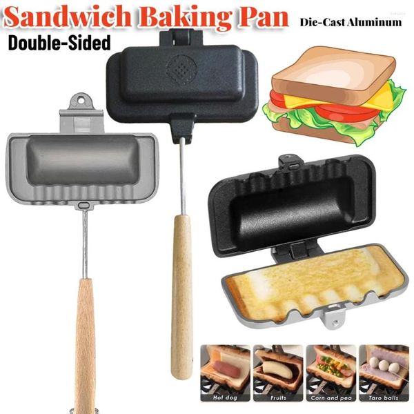 Pans Sandwich Pan sandwich Panna antiaderente grill pieghevole per pane tostato per cani pancake waffle maker