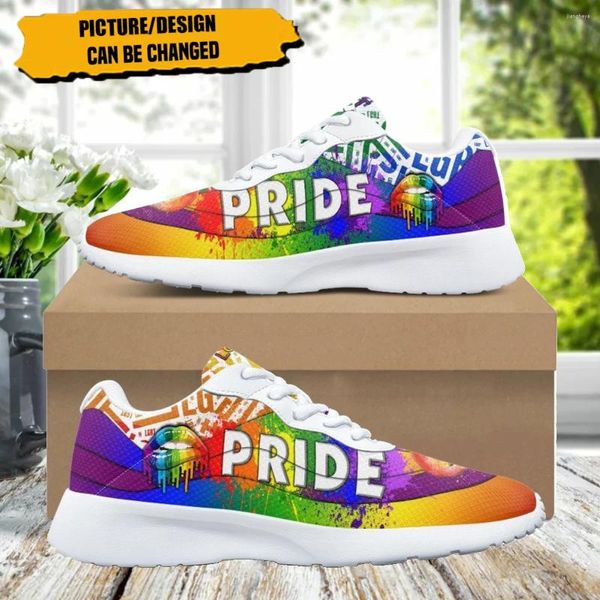 Scarpe casual moda Modello orgoglio LGBT Modello morbido traspirante Accogliente sneaker da donna non slittata per esterno