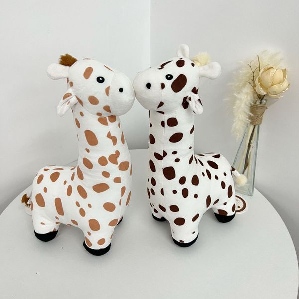 35 cm adorabile giraffa peluche giocattolo di peluche animali cartone animato caffè marrone giraffa plushhie baby giocattolo giocattolo giocattolo giocattolo compagno di regalo di compleanno bambola