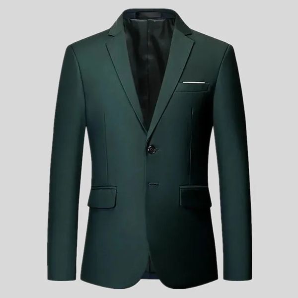 Mensagens elegantes coloridas fit slim fit casual blazer casual blazer verde roxo preto amarelo casamento de casamentos formais de terno formal para homens 240430