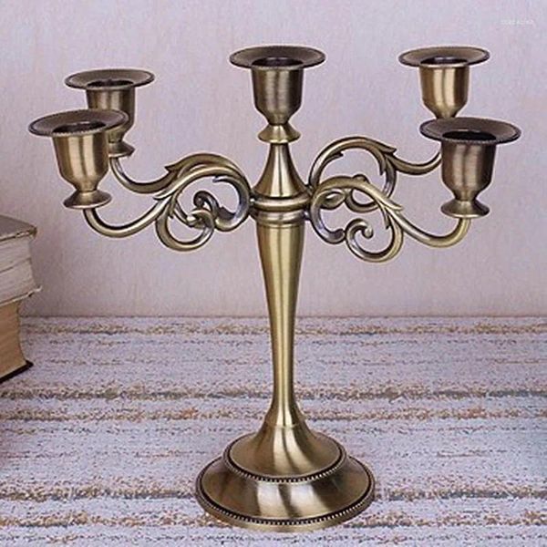 Titulares de vela MS Made Silver/Gold/Bronze/Black 3 Arms Pillar Candlestick Decoração de Casamento Decoração de Casa Candelabra