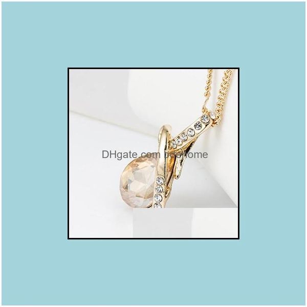 Colares de pingentes de colares pendentes lágrimas de luxo de cristal de anjo para mulheres gotejamento de água gotejamento jóias de moda de designer de gripagem em bk dhocc