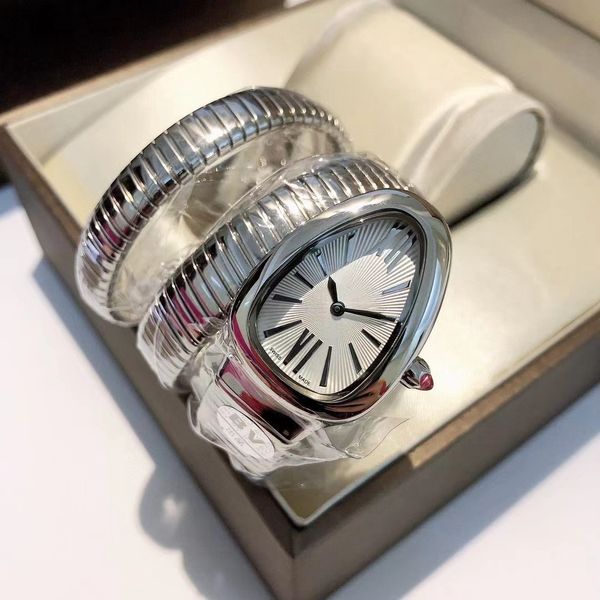 Tasarımcı Kadın Haftası Montre Moda Yılan Saat En Kalite Serpantin Saat Diamond Womens ile İzler Klasik Bilezik Tarzı Kol saatleri Bahar Kayışı Relojes