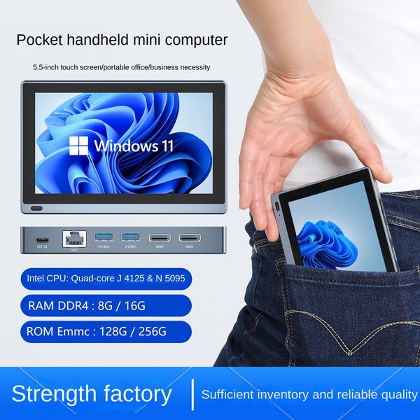 Mini-computador de 5,5 polegadas Host Small Touch Screen Tablet industrial All-in-One Machine Industrial Control Depuração e Manutenção 16 256G