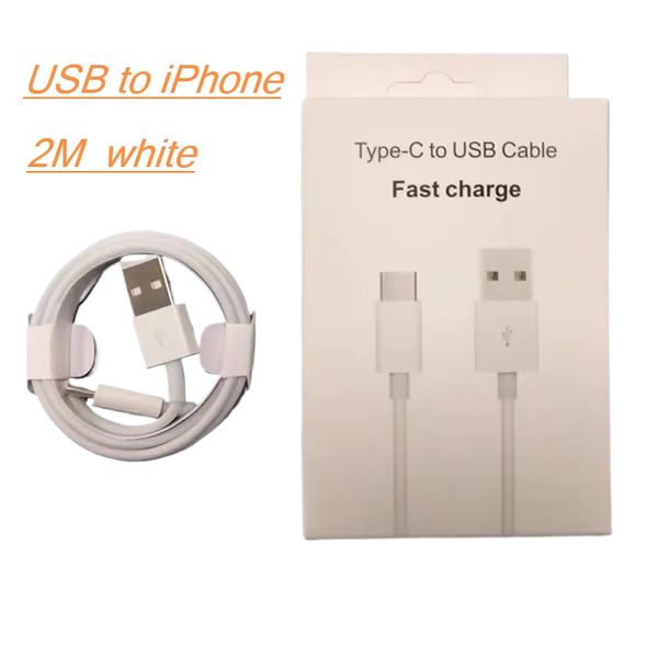 F Qualität 2m 6ft USB A bis C -Kabel Schnelles Ladekabel Schnelles Telefonladekabel für Samsung Andorid Cable Phone Smartphones mit Einzelhandelsbox