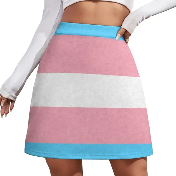 Юбки Трансгендерные гордовые флаг Цветный фон мини -юбки наряд корейский стиль для женщин платье ночной клуб наряды