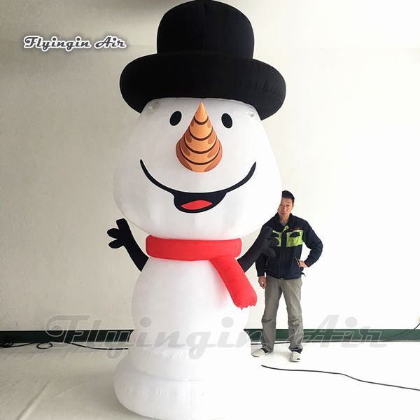 Adorado ao ar livre fofo grande boneco de neve inflável de 3m Blow up Figura de inverno modelo de boneco de neve para decoração de natal para decoração