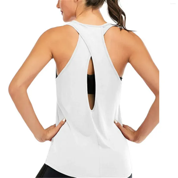 Tanques femininos Tops sem mangas Treino sem costas para Women Racerback Tank Open Back Running Sirl 2024