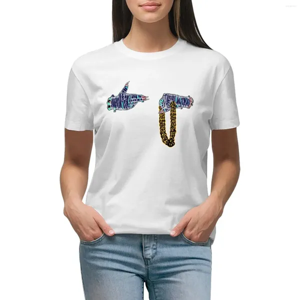 Polos femminile Run the Jewels Blue Anello T-shirt Active Clothes Graphics T-shirt Woman