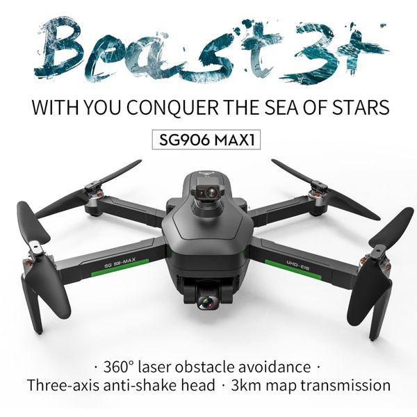 Sg906 max1 max droni con fotocamera 4k per adulti seguimi droni gps tempo di volo lungo tempo di evitamento degli ostacoli automatici a 3 assi motori senza spazzola gimbal rc 3 km 2-1 212z