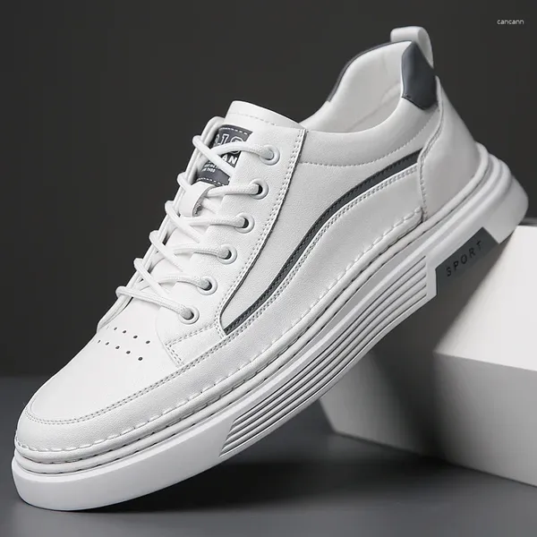 Casual Shoes 2025 Business Leder Soft Soles Anti Slip Trend Version Vielseitig klein weiß Low Top Board modisch