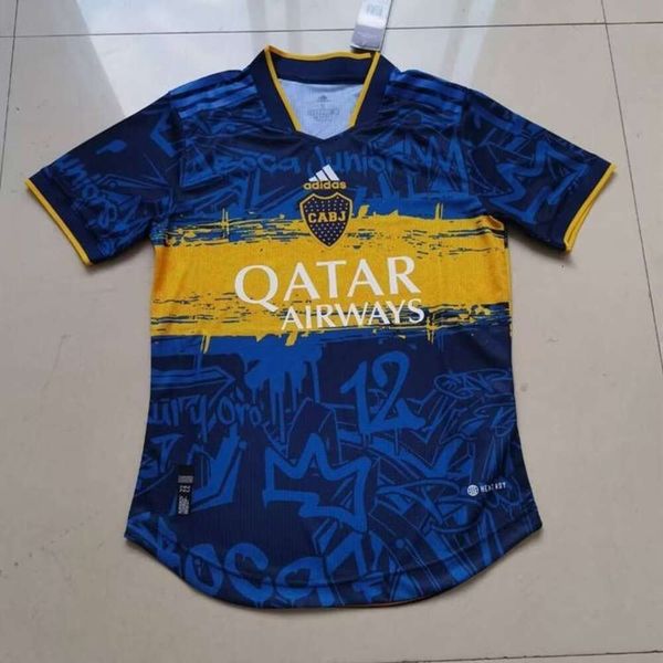 Maglie da calcio a casa 22-23 Boca Edizione speciale giocatore di maglia personalizzato n. 10 Tevez 16 De Rossi Allenamento della maglietta da calcio