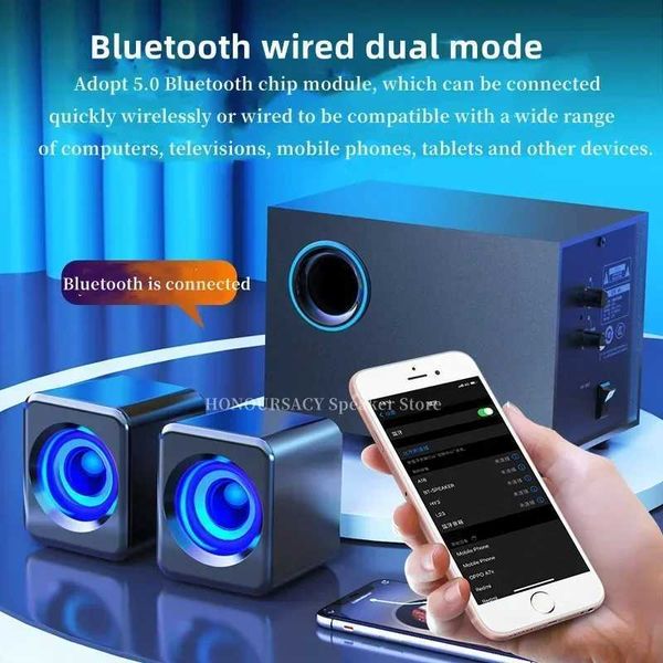 Taşınabilir Hoparlörler Çok Aygıtlı Uyumluluk Subwoofer Bluetooth Hoparlör HiFi Stereo Müzik Merkezi Ev Hoparlör Ses Sistemi Caixa De SOM Para PC J240505